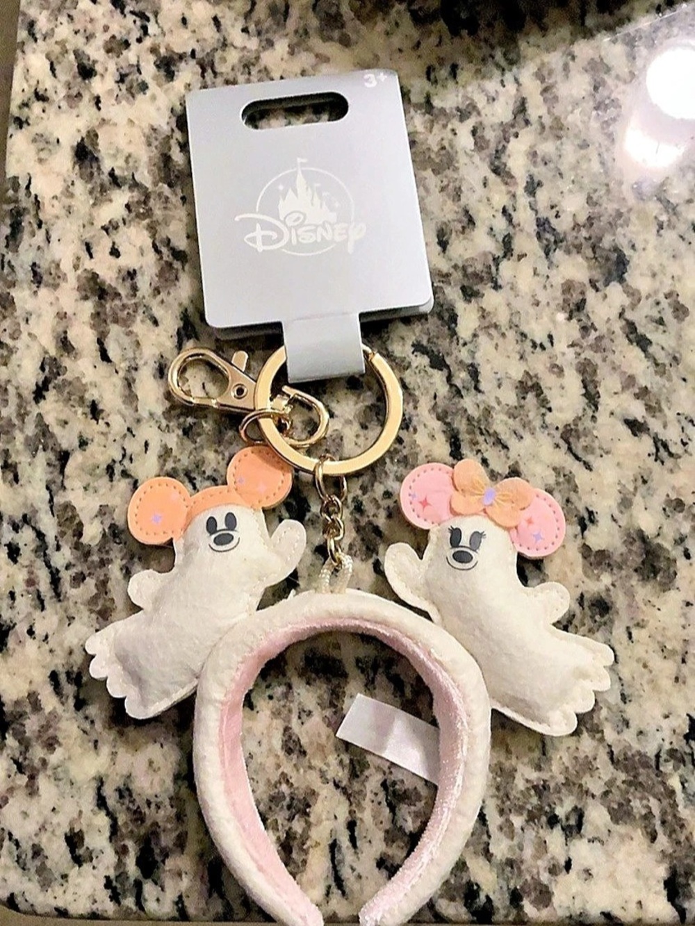Disney Mickey and Minnie Mouse Cutie Ghost Plush Keychain Bag Charm Cutie Ghost